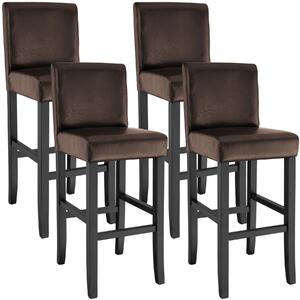Tectake 403513 4 x hoker stołek krzesło barowe - brązowy