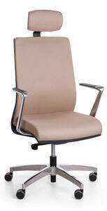Krzesło biurowe TITAN z zagłówkiem, beżowe