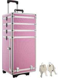 Tectake 400721 kufer kosmetyczny z 4 poziomami - pink