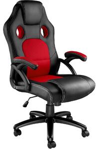 Tectake 403465 fotel biurowy tyson - czarny/czerwony