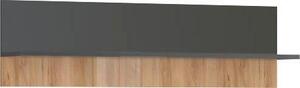 Półka ścienna antracytowa z wstawką orzecha włoskiego 89,7 cm
