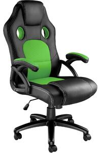 Tectake 403468 fotel biurowy tyson - czarny/zielony
