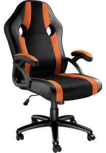 Tectake 403487 fotel biurowy goodman - czarny/pomarańczowy
