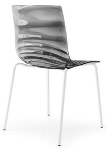 Szare krzesła z motywem fali na metalowych nogach - 2 sztuki