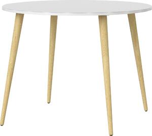 Okrągły stół biało-dębowy 100 cm, duński design