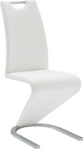 Białe krzesła na wsporniku Amado, sztuczna skóra - 2 sztuki