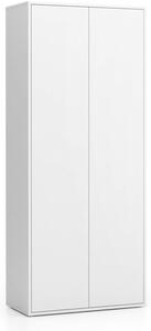 Szafa biurowa z drzwiami LAYERS, 4 półki, 800 x 400 x 1905 mm, biała/szara