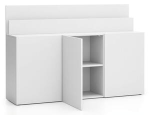 Dodatkowa szafka do biurka LAYERS, długa, biała/szara