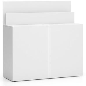 Dodatkowa szafka do biurka LAYERS, krótka, biała/szara