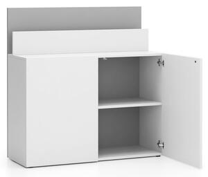 Dodatkowa szafka do biurka LAYERS, krótka, biała/szara
