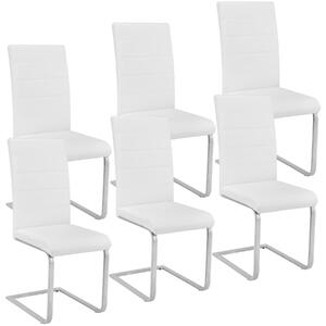 Tectake 403896 6 krzesła do jadalni - biały