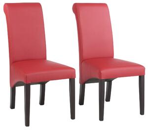 Eleganckie, tapicerowane krzesła - 2 sztuki, czerwone
