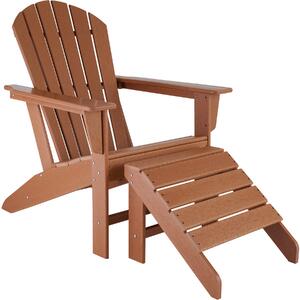Tectake 403803 krzesło ogrodowe z podnóżkiem w stylu rustykalnym - brązowy