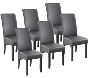 Tectake 403592 6 eleganckie krzesła do jadalni lub salonu - szary