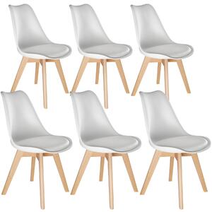 Tectake 403816 6 krzesła do jadalni friederike - biały