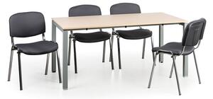Stół konferencyjny AIR 1600 x 800, brzoza + 4 krzesła VIVA szara