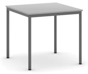 Stół do jadalni, szary 800 x 800 + 4 krzesła konferencyjne Viva (szary)