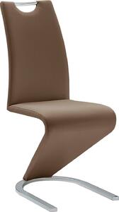 Nowoczesne, brązowe krzesła, sztuczna skóra - 2 sztuki