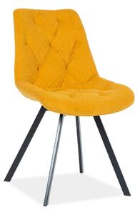 Krzesło tapicerowane VALENTE MATT VELVET żółte SIGNAL