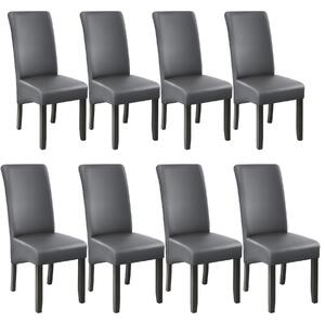 Tectake 403992 8 eleganckie krzesła do jadalni lub salonu - szary