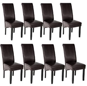 Tectake 403989 8 eleganckie krzesła do jadalni lub salonu - brązowy
