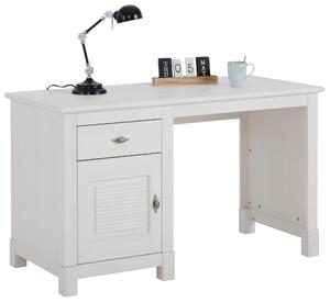 Sosnowe biurko z drobnym frezowaniem, kolor naturalny