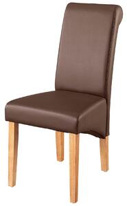Krzesła brązowe, ekoskóra, lite drewno bukowe 6 sztuk