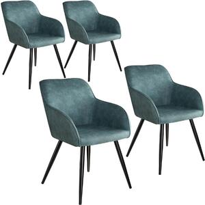Tectake 404059 4x krzesło marilyn - niebiesko-czarne