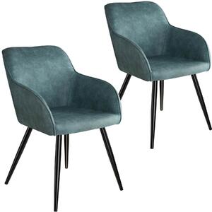 Tectake 404058 2x krzesło marilyn - niebiesko-czarne