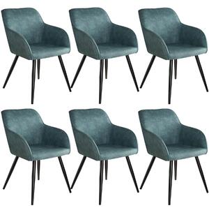 Tectake 404060 6x krzesło marilyn - niebiesko-czarne