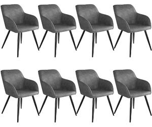 Tectake 404065 8x krzesło marilyn - szaro-czarne
