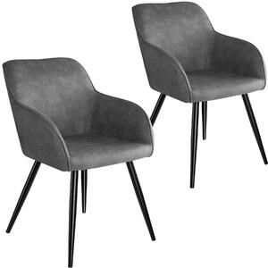 Tectake 404062 2x krzesło marilyn - szaro-czarne