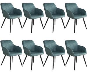 Tectake 404061 8x krzesło marilyn - niebiesko-czarne