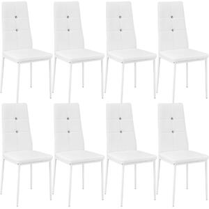 Tectake 404125 zestaw 8 stylowych krzeseł - biały
