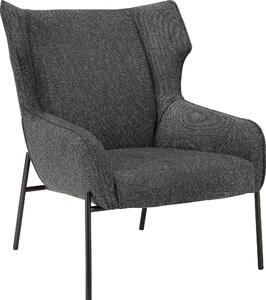 Antracytowy fotel z antracytową ramą w stylu skandynawskim