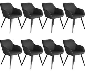 Tectake 404077 8x krzesło marilyn - antracytowo-czarne