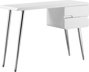 Białe biurko, nowoczesny design, metalowe nogi