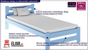 Pojedyncze łóżko Marsel 90x200 - niebieskie