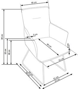 Krzesło industrialne z podłokietnikami Viler 3X - popiel