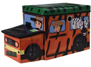 Dziecięcy pojemnik do przechowywania Safari bus pomarańczowy, 55 x 26 x 31 cm