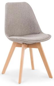 Stylowe tapicerowane krzesło drewniane Nives - jasny popiel
