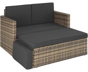 Tectake 403688 meble ogrodowe, wypoczynkowe, sofa korfu, technorattan - naturalny