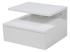 Biała designerska szafka nocna z półką - Milda