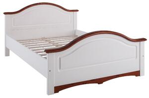 Sosnowe łóżko Konrad 180x200 cm, biało-wiśniowe