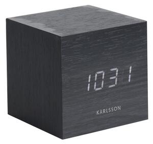 Karlsson 5655BK Designowy zegar stołowy LED z budzikiem, 8 x 8 cm