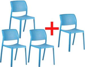 Krzesło konferencyjne NELA, 3+1 GRATIS, niebieski