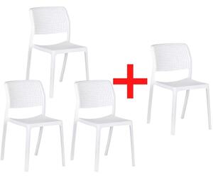 Krzesło konferencyjne NELA, 3+1 GRATIS, biały