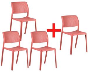 Krzesło konferencyjne NELA, 3+1 GRATIS, bordowe