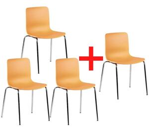 Krzesło konferencyjne DAVE, 3+1 GRATIS, pomarańczowy