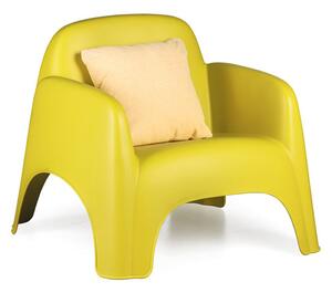 Fotel plastikowy BOW, żółty